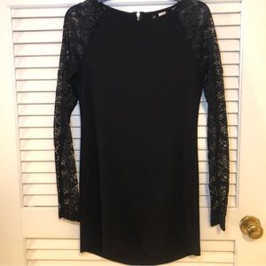 Divided H&M little black lace tunic dress - small